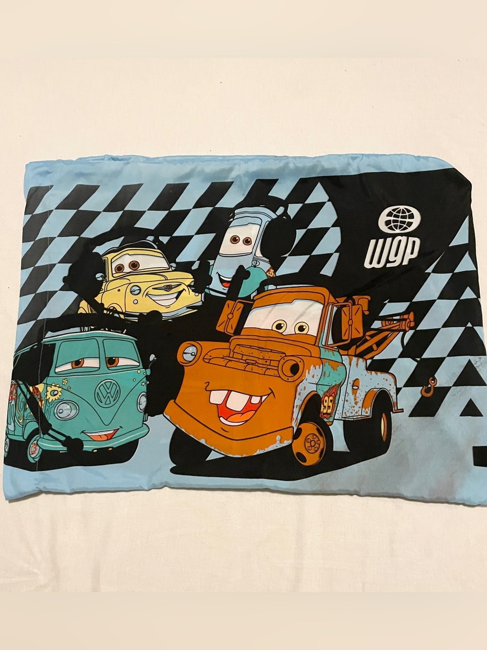 Disney Pixar Cars 2 Reversible Pillowcase McQueen Mater WGP Piston Cup
